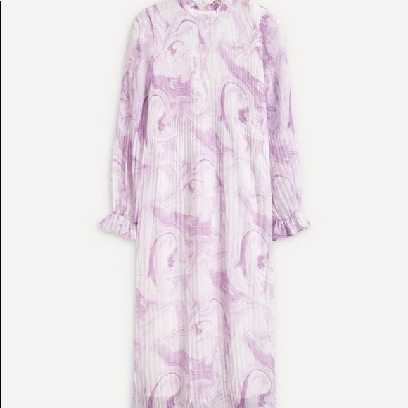 chinese dress ladies GANNI dreamy maxi long pleated Georgette dress in pastel floral print   BOREAL REBORN